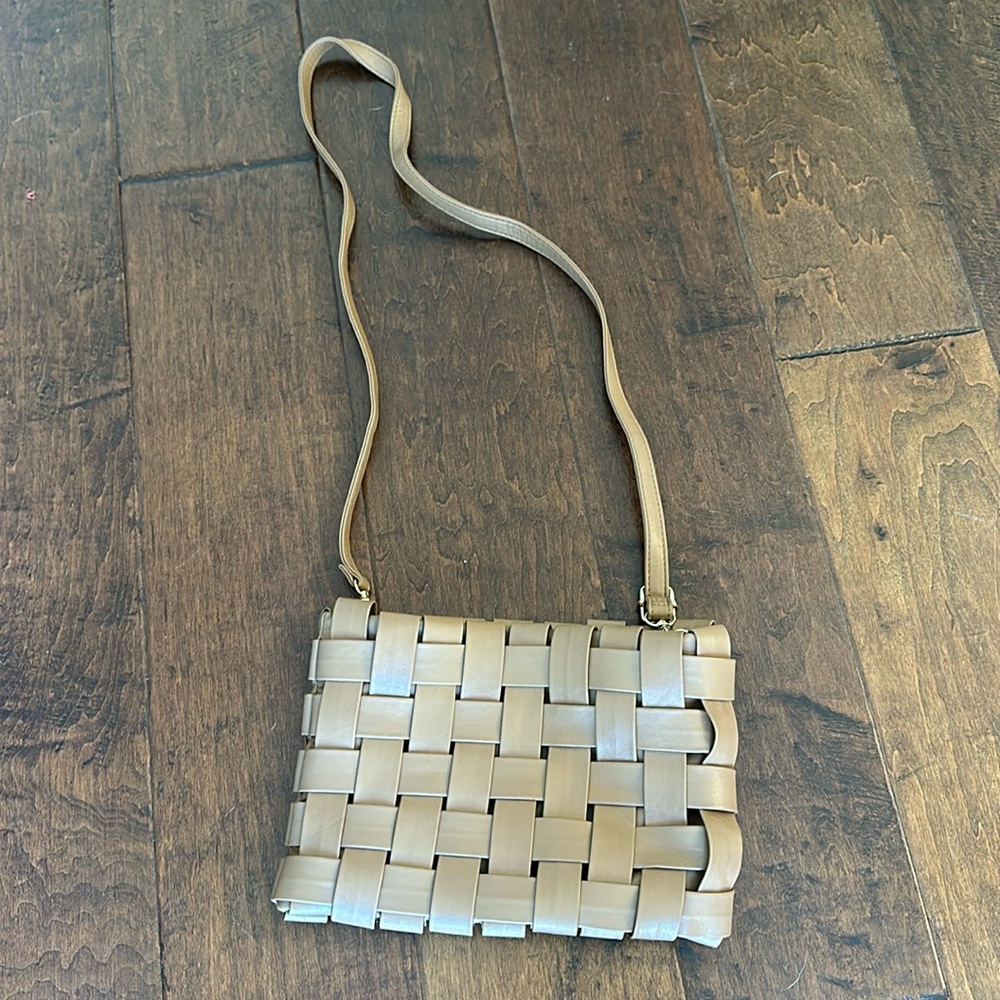 Anthropologie tan crossbody - brand new. Never been used